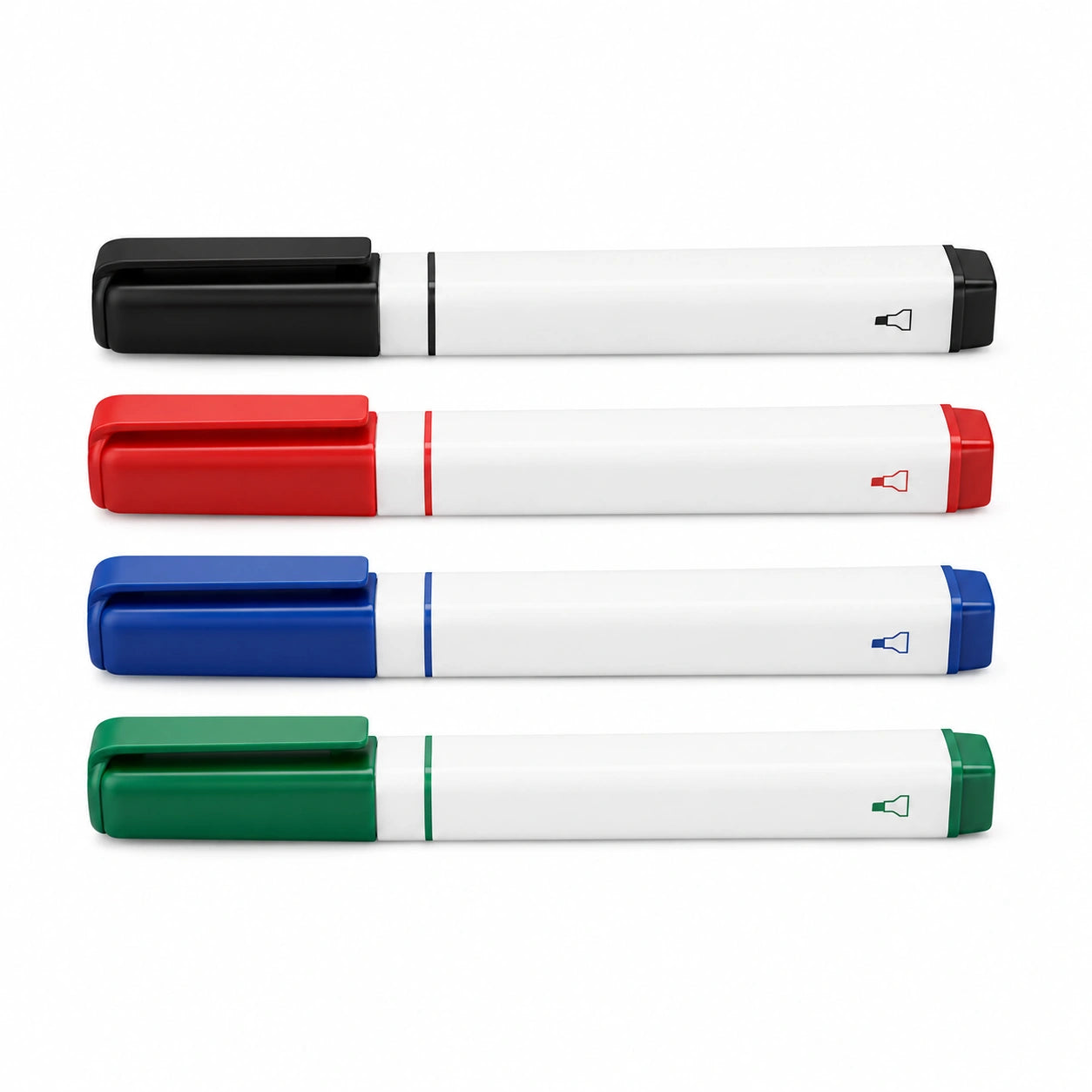 Whiteboard-Marker Set Schwarz Rot Blau Grün, 4 Stück