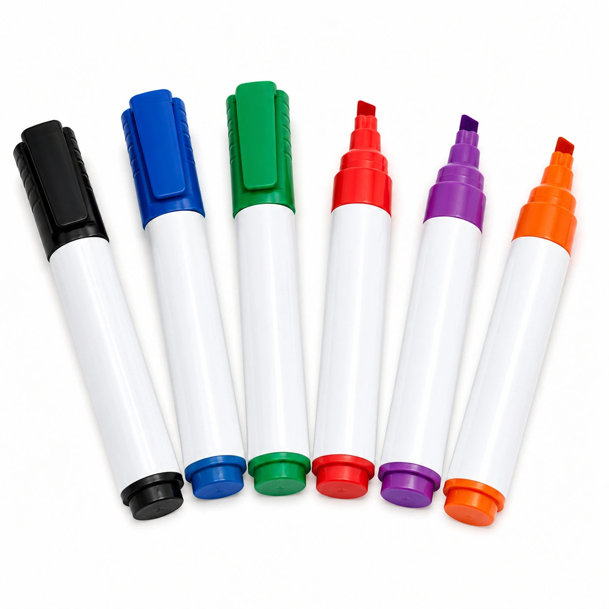 Whiteboard-Marker Set, 6 Farben: Schwarz, Blau, Grün, Rot, Lila, Orange
