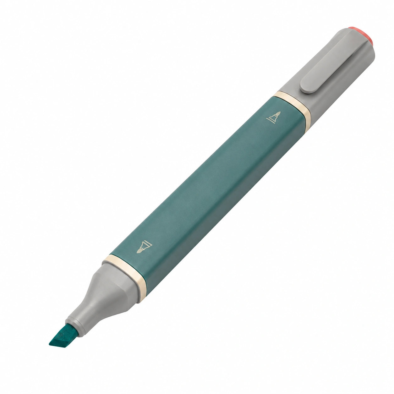 Ergonomischer Filzstift mit Keilspitze Beige/Blau