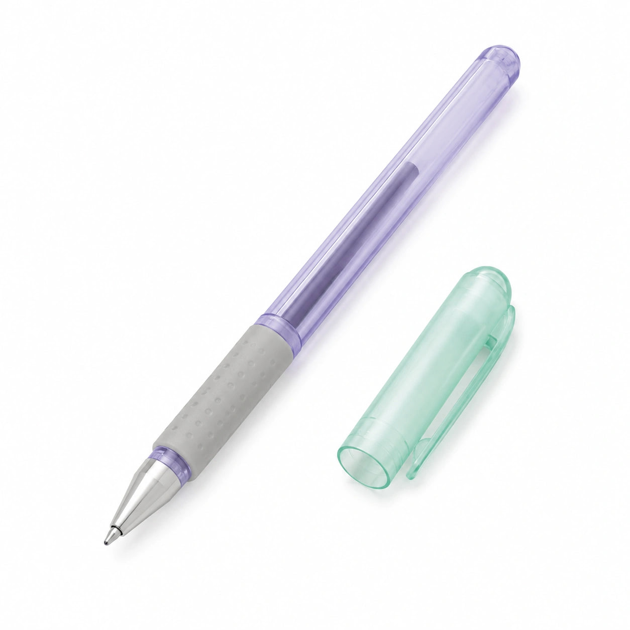 Lila Kugelschreiber mit ergonomischem Griff, einziehbar, 0.7 mm